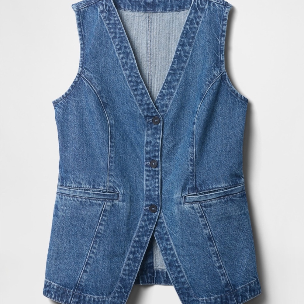 Denim Button-Up Vest